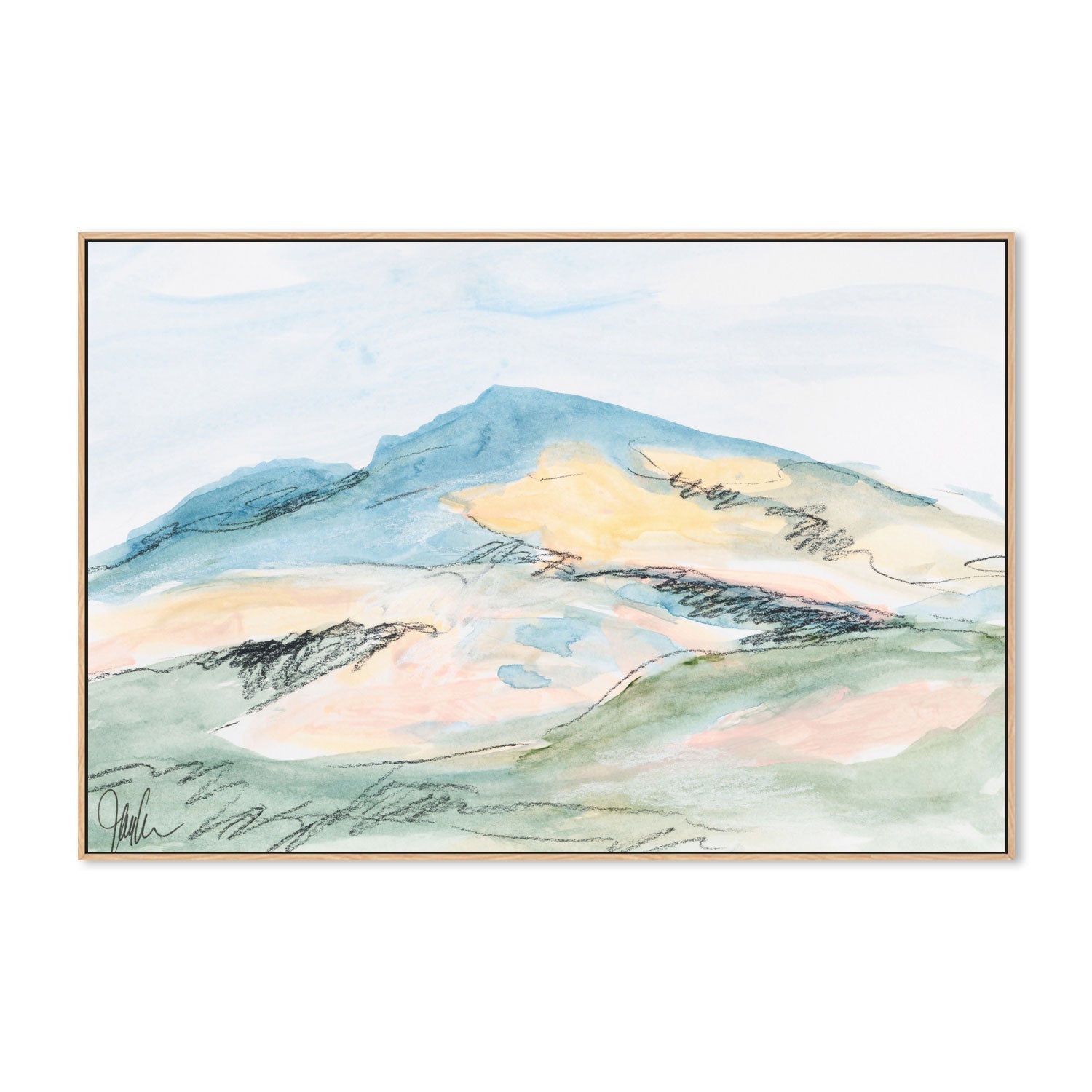 wall-art-print-canvas-poster-framed-Pastel Mountain, Style B , By Jan Weiss , By Jan Weiss-4