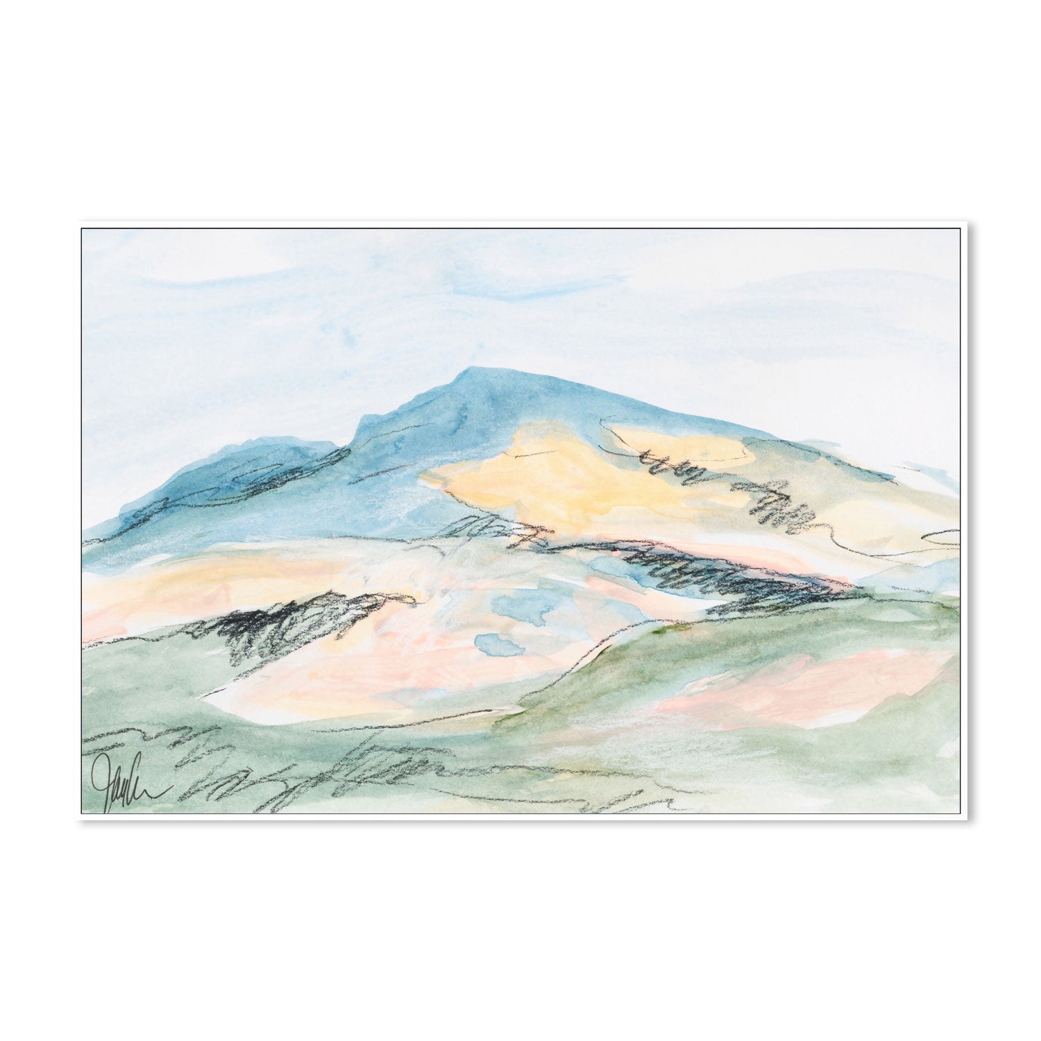 wall-art-print-canvas-poster-framed-Pastel Mountain, Style B , By Jan Weiss , By Jan Weiss-5