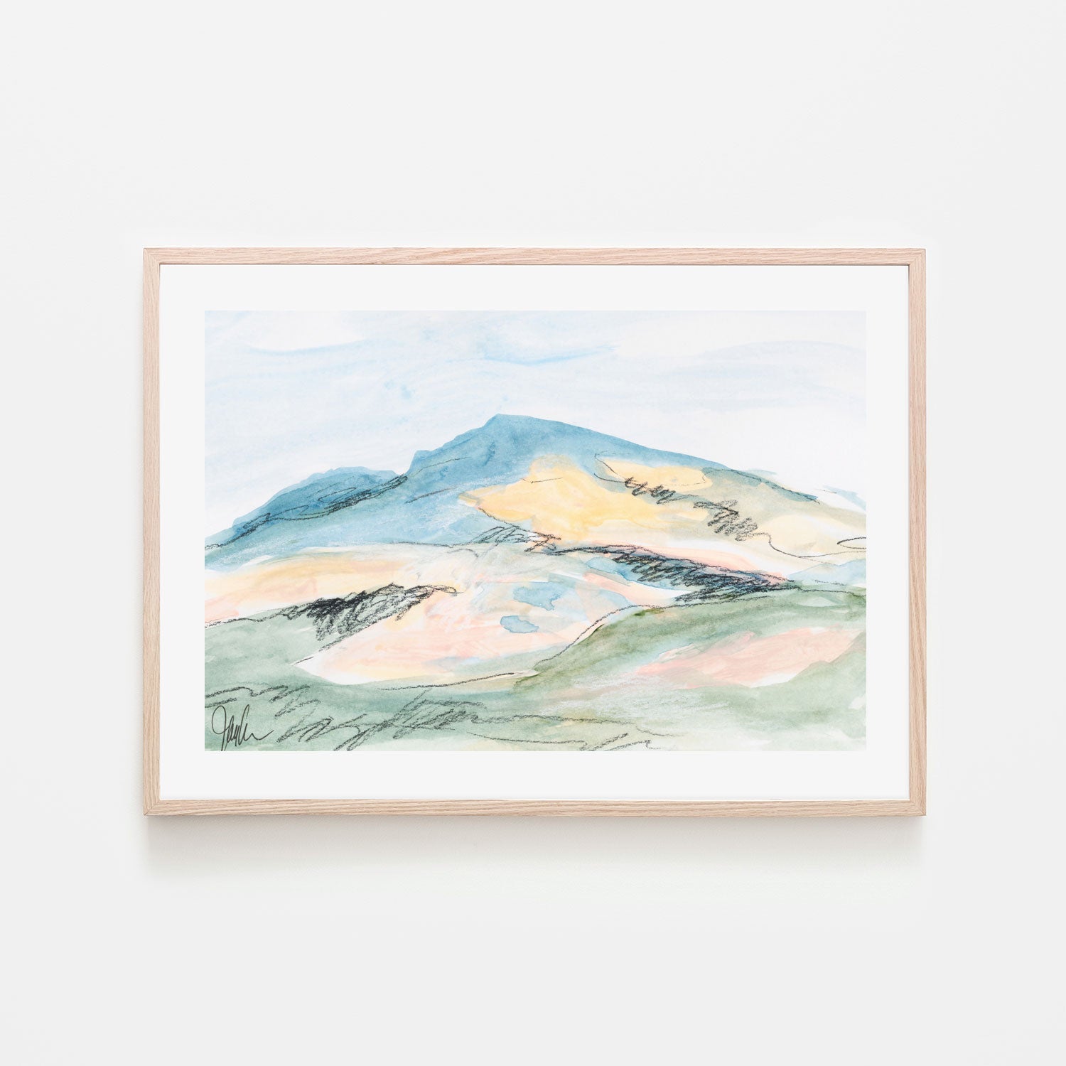 wall-art-print-canvas-poster-framed-Pastel Mountain, Style B , By Jan Weiss , By Jan Weiss-6