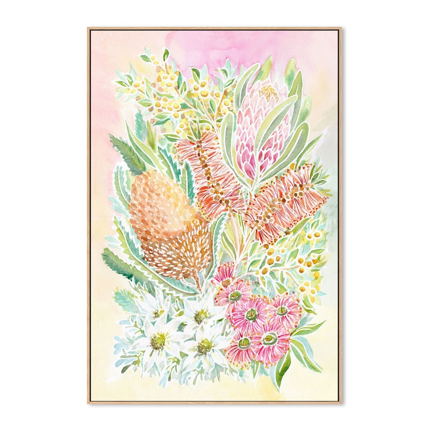 wall-art-print-canvas-poster-framed-Pastel Natives , By Jessie Mitchelson-GIOIA-WALL-ART