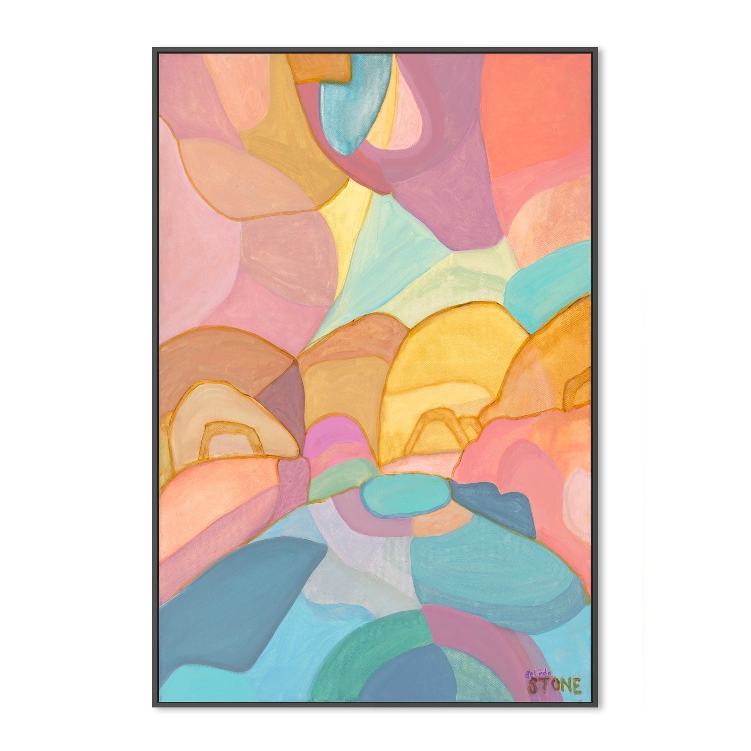 wall-art-print-canvas-poster-framed-Pastel Patchwork , By Belinda Stone-GIOIA-WALL-ART