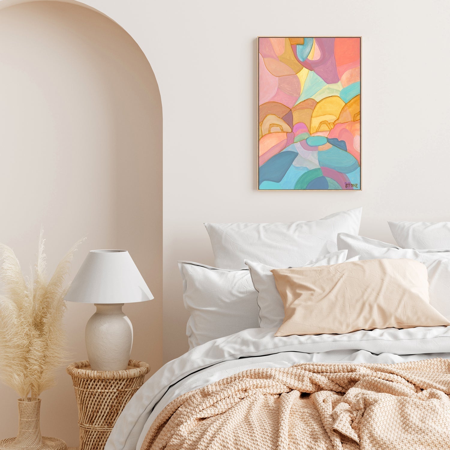 wall-art-print-canvas-poster-framed-Pastel Patchwork , By Belinda Stone-GIOIA-WALL-ART