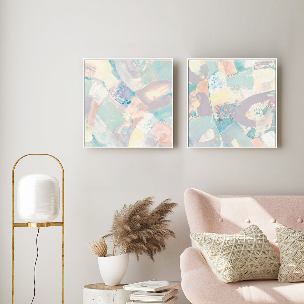 wall-art-print-canvas-poster-framed-Pastel Stone, Style A & B, Set Of 2 , By Albena Hristova-GIOIA-WALL-ART