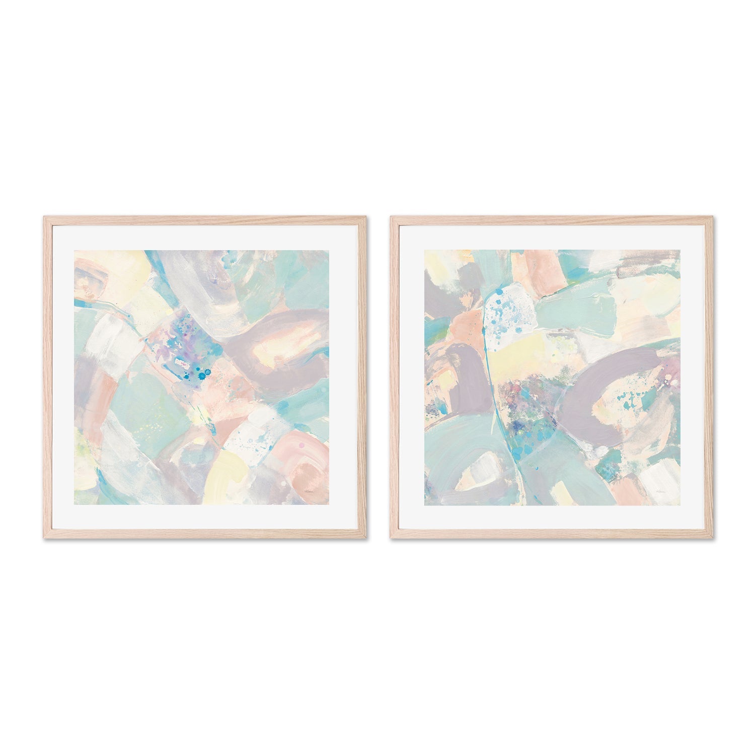 wall-art-print-canvas-poster-framed-Pastel Stone, Style A & B, Set Of 2 , By Albena Hristova-GIOIA-WALL-ART