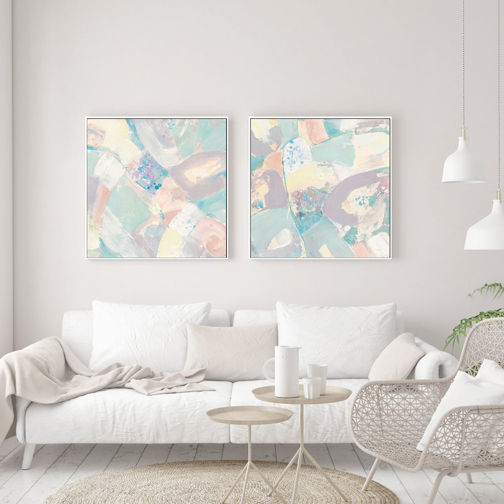 wall-art-print-canvas-poster-framed-Pastel Stone, Style A & B, Set Of 2 , By Albena Hristova-GIOIA-WALL-ART