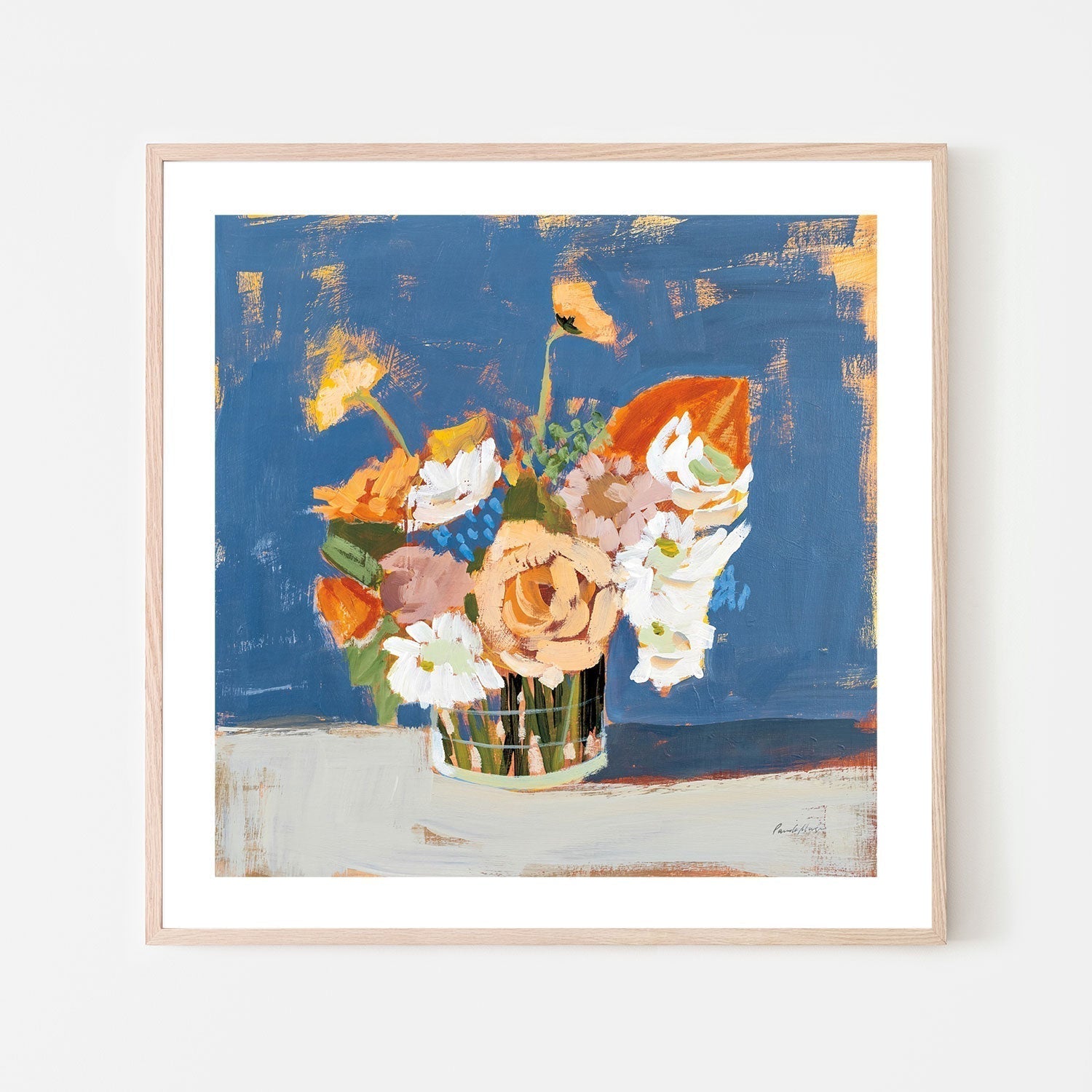 wall-art-print-canvas-poster-framed-Peach and White Bouquet-by-Pamela Munger-Gioia Wall Art