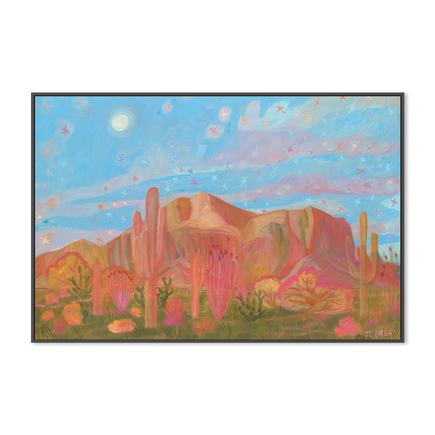 wall-art-print-canvas-poster-framed-Peach Cactus , By Eleanor Baker-3