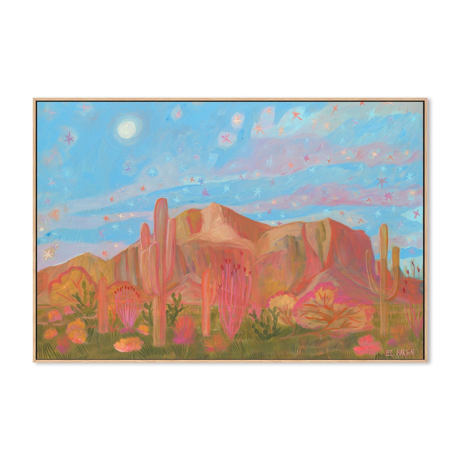 wall-art-print-canvas-poster-framed-Peach Cactus , By Eleanor Baker-4