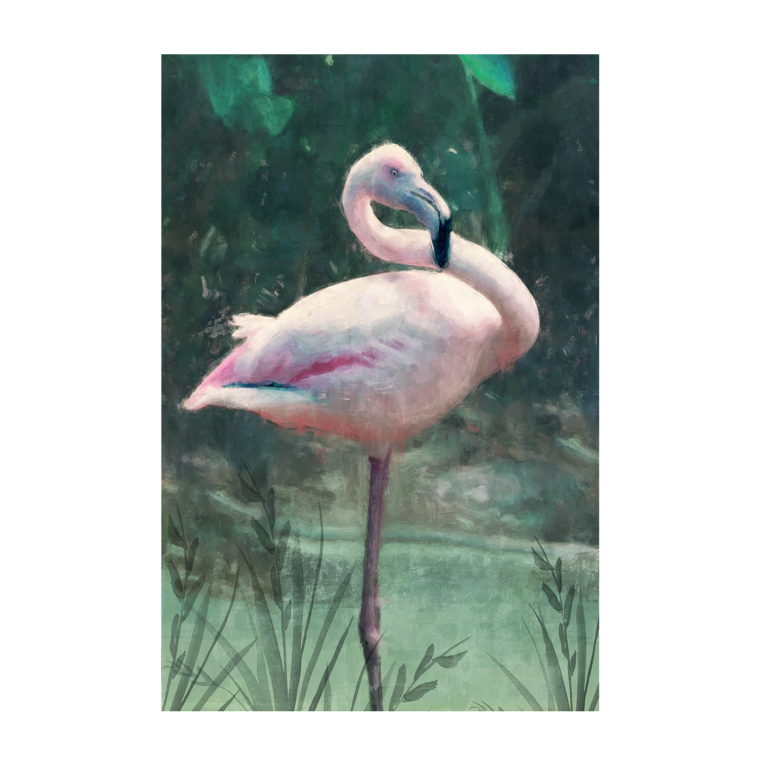 wall-art-print-canvas-poster-framed-Peach Flamingo, Style A & B, Set Of 2 , By Nina Blue-7