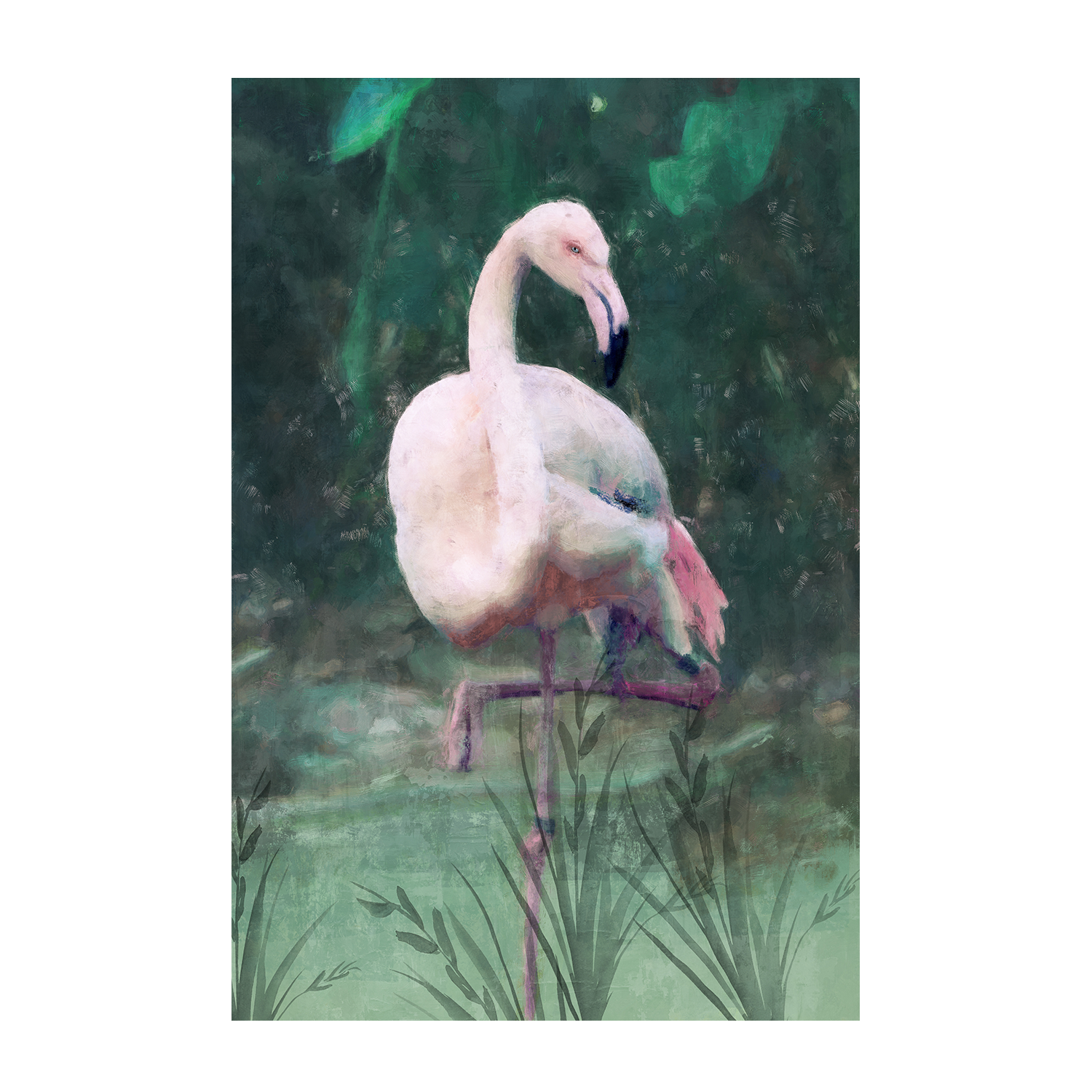 wall-art-print-canvas-poster-framed-Peach Flamingo, Style A & B, Set Of 2 , By Nina Blue-8