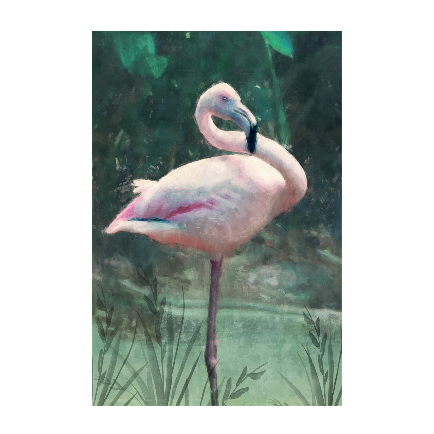 wall-art-print-canvas-poster-framed-Peach Flamingo, Style A , By Nina Blue-1