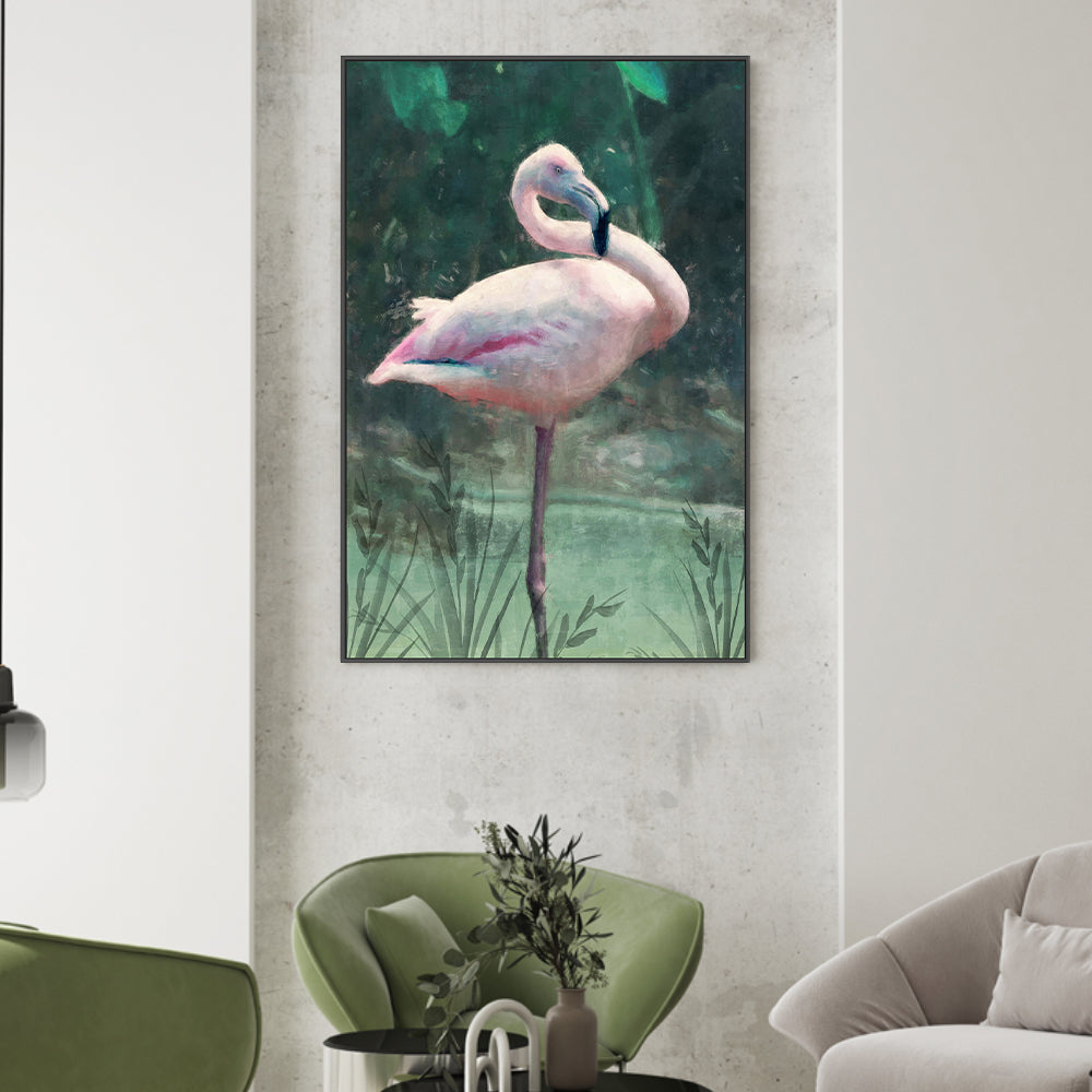 wall-art-print-canvas-poster-framed-Peach Flamingo, Style A , By Nina Blue-2