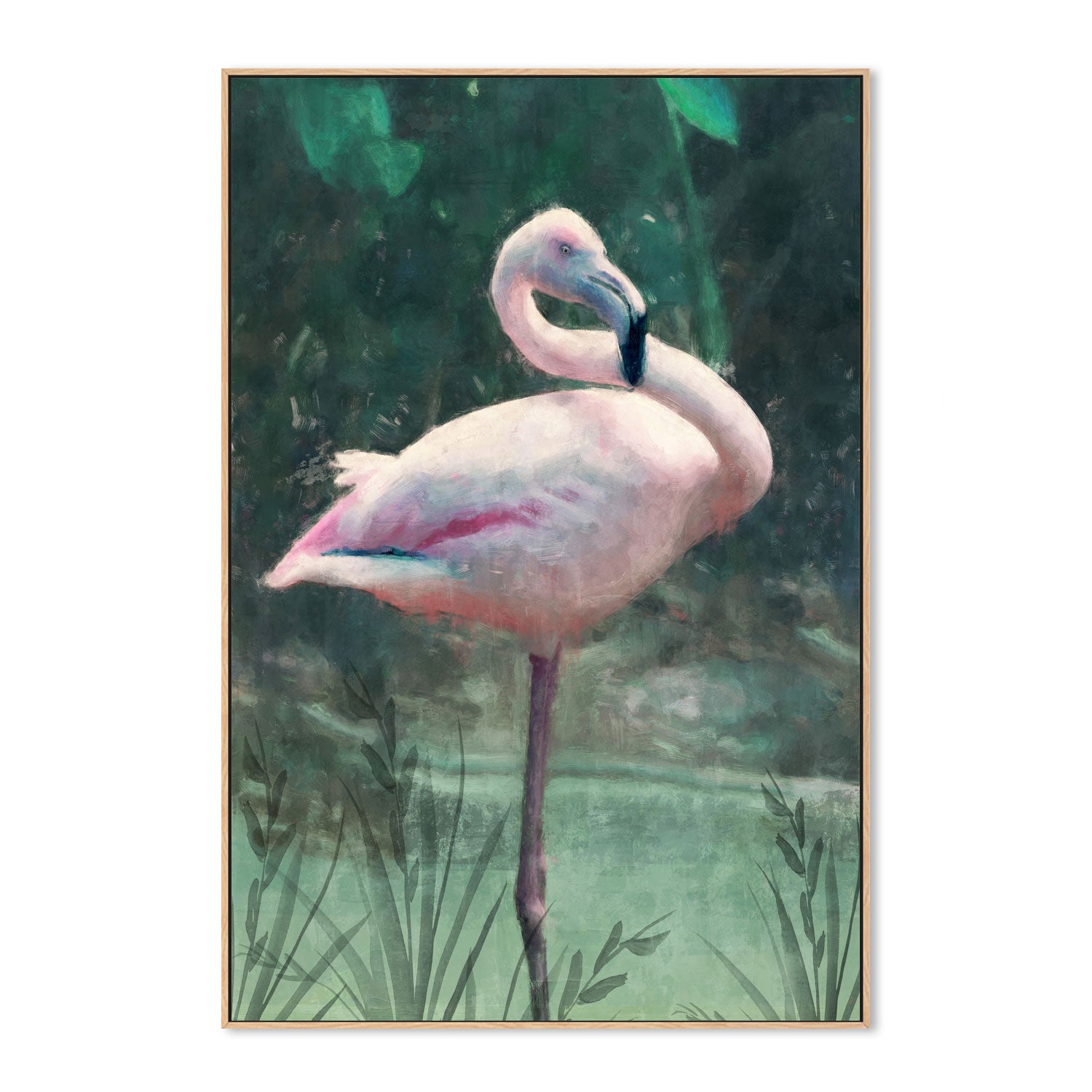 wall-art-print-canvas-poster-framed-Peach Flamingo, Style A , By Nina Blue-4