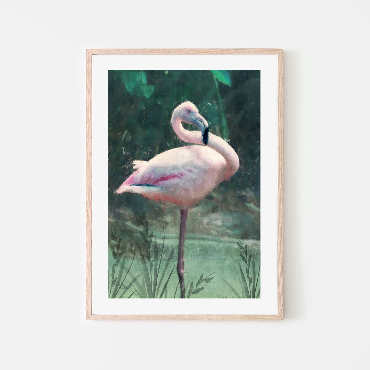 wall-art-print-canvas-poster-framed-Peach Flamingo, Style A , By Nina Blue-6