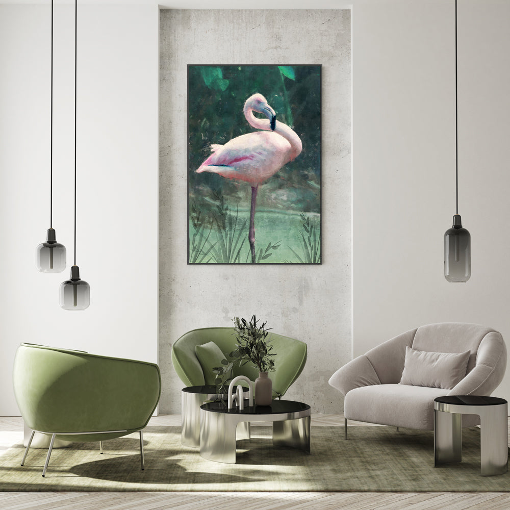 wall-art-print-canvas-poster-framed-Peach Flamingo, Style A , By Nina Blue-7