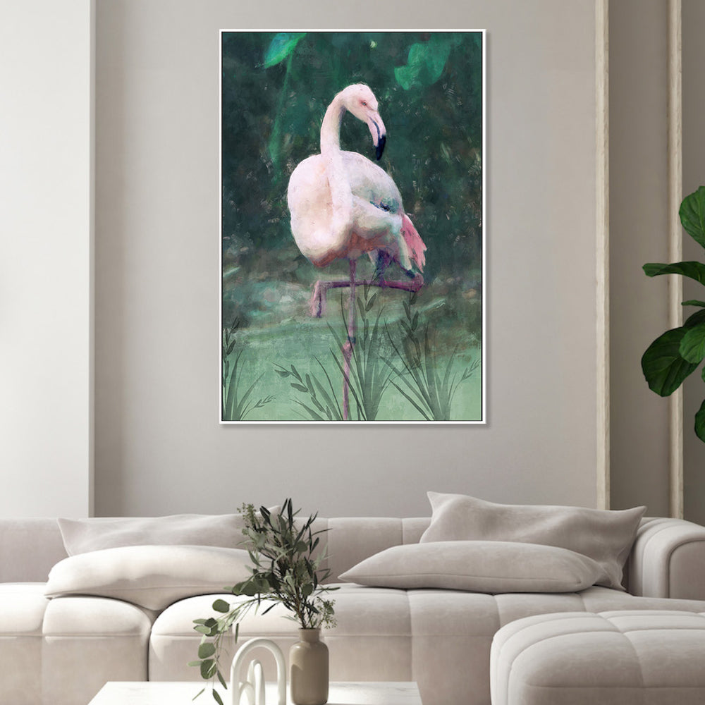 wall-art-print-canvas-poster-framed-Peach Flamingo, Style B , By Nina Blue-2