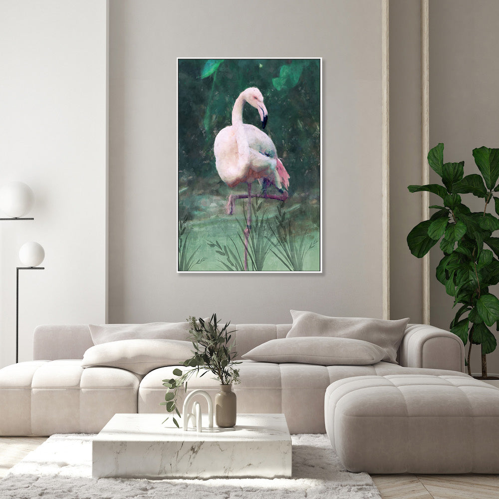 wall-art-print-canvas-poster-framed-Peach Flamingo, Style B , By Nina Blue-7