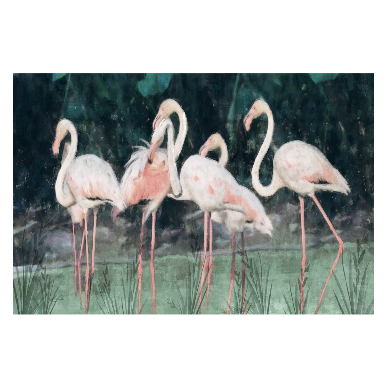 wall-art-print-canvas-poster-framed-Peach Flamingo, Style C , By Nina Blue-1