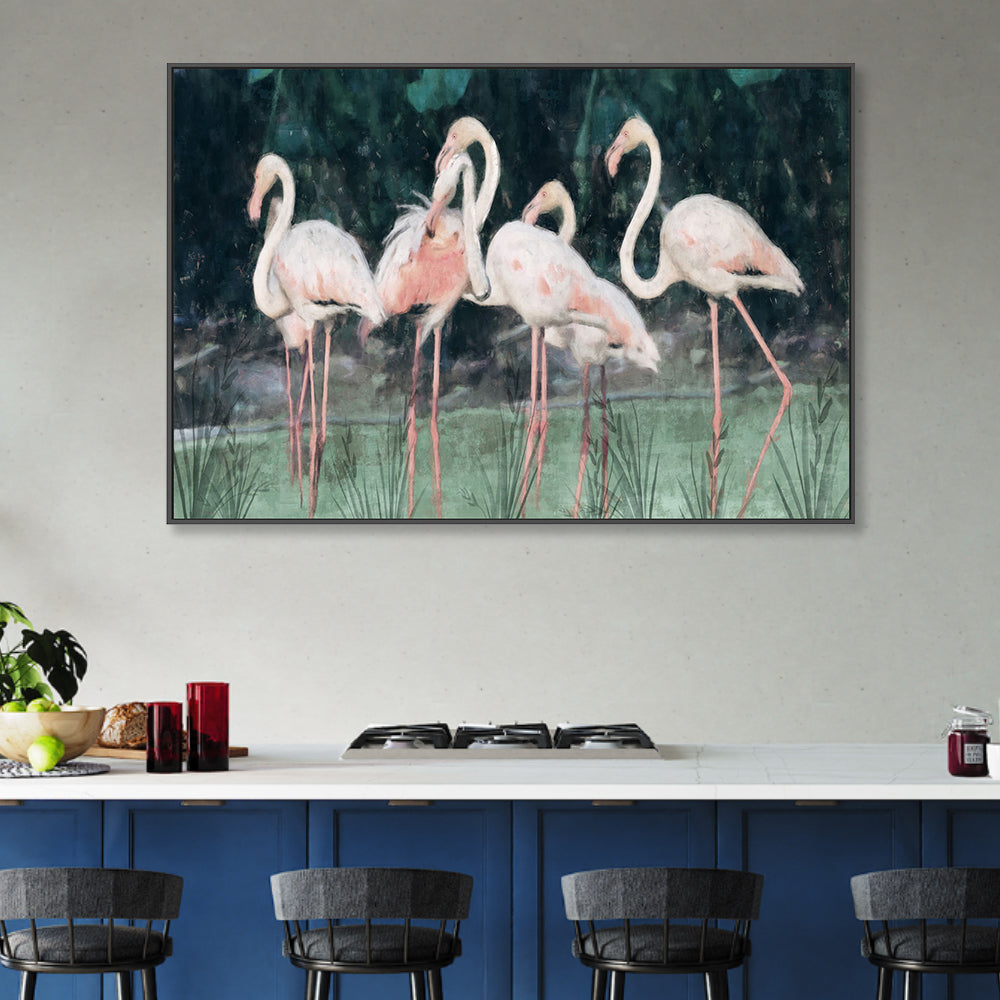 wall-art-print-canvas-poster-framed-Peach Flamingo, Style C , By Nina Blue-2