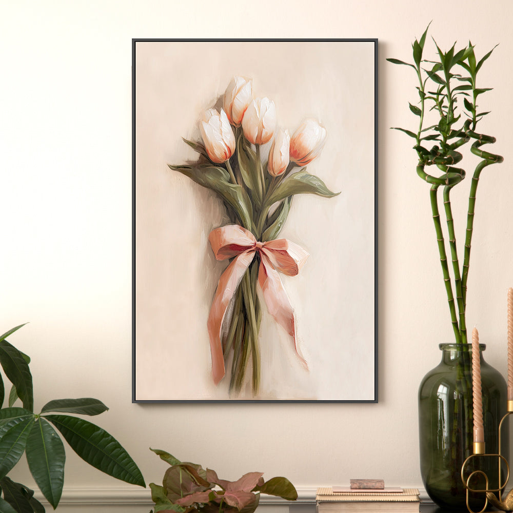 wall-art-print-canvas-poster-framed-Peach Tulips , By Lady Hana-2