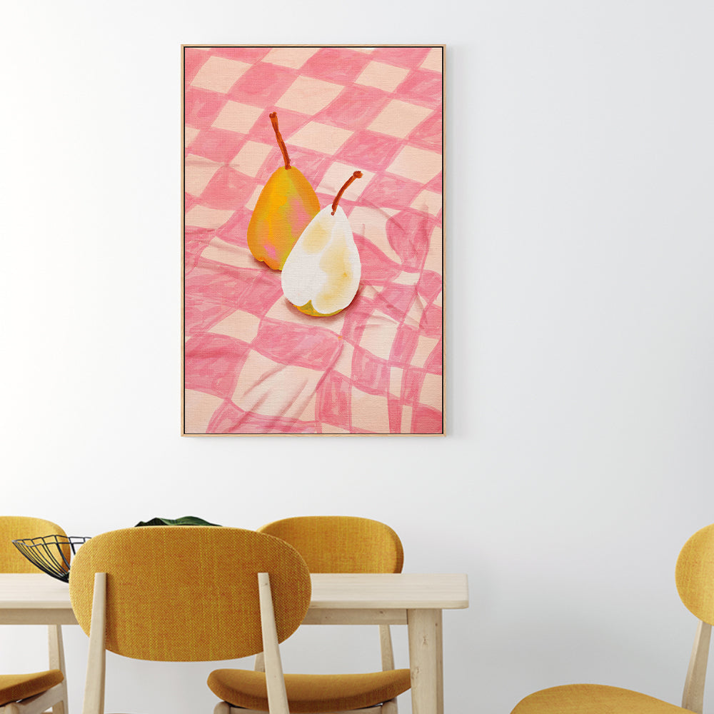 wall-art-print-canvas-poster-framed-Pear On Checkerboard , By Kartika Paramita-2