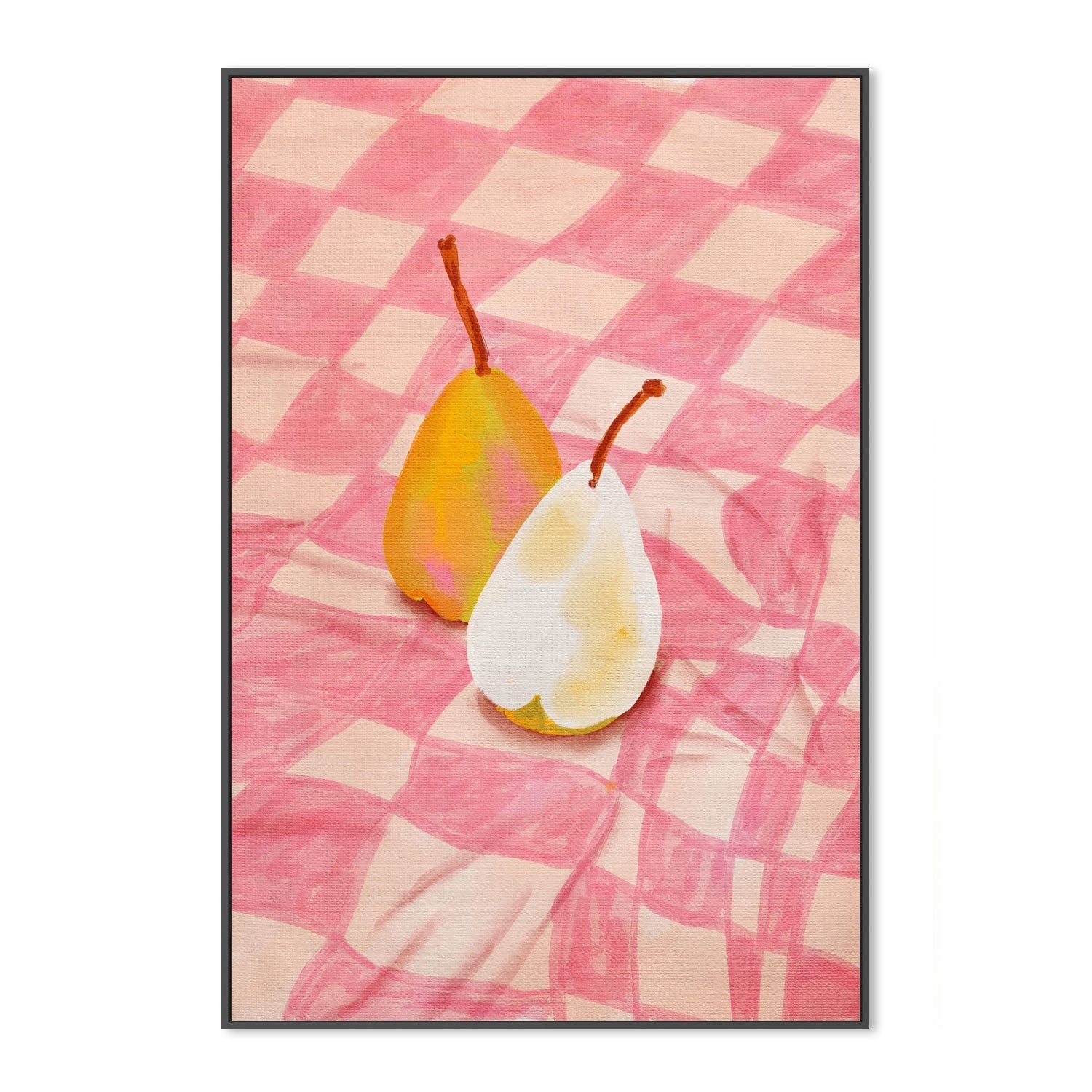 wall-art-print-canvas-poster-framed-Pear On Checkerboard , By Kartika Paramita-3