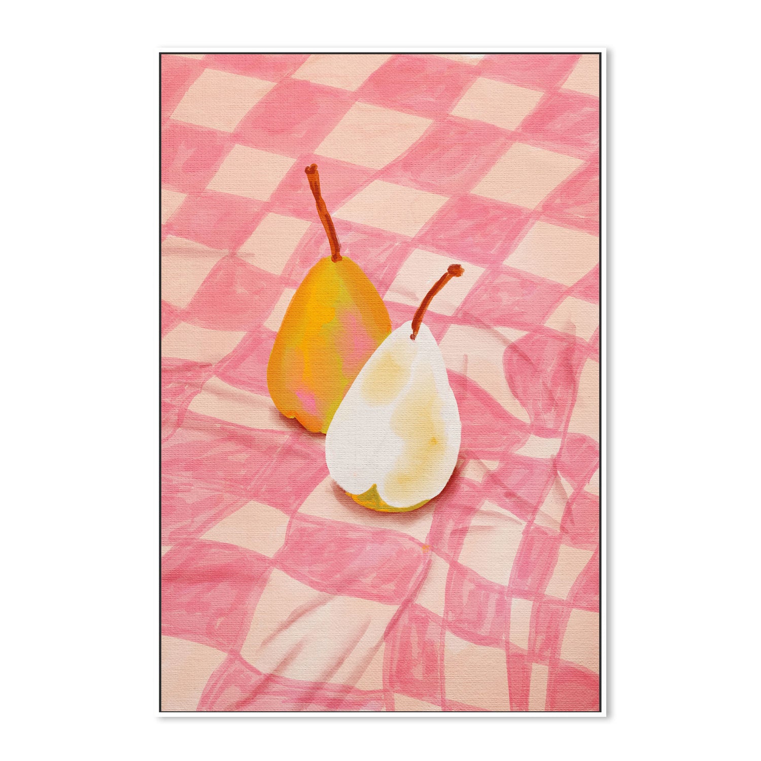 wall-art-print-canvas-poster-framed-Pear On Checkerboard , By Kartika Paramita-5