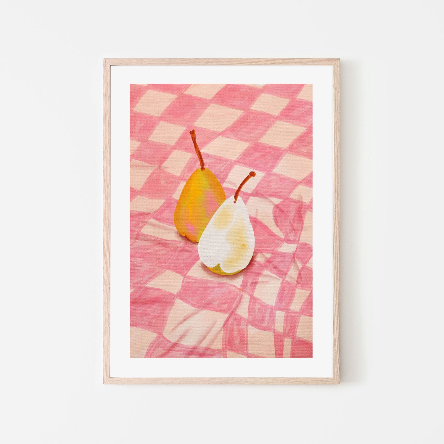 wall-art-print-canvas-poster-framed-Pear On Checkerboard , By Kartika Paramita-6