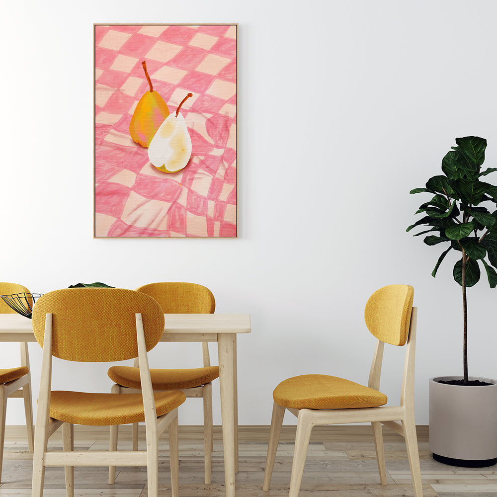 wall-art-print-canvas-poster-framed-Pear On Checkerboard , By Kartika Paramita-7