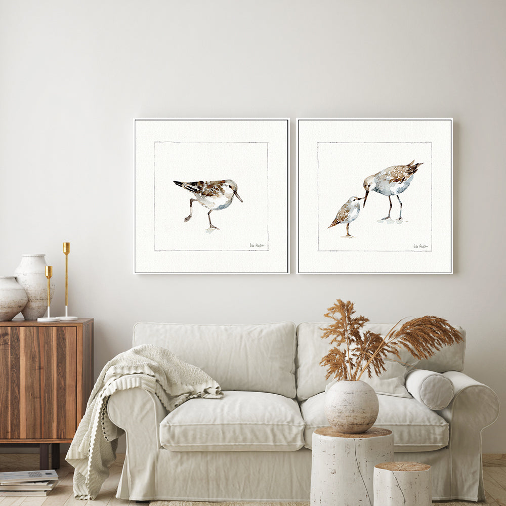 wall-art-print-canvas-poster-framed-Pebbles And Sandpipers, Style A & B, Set Of 2 , By Lisa Audit-GIOIA-WALL-ART