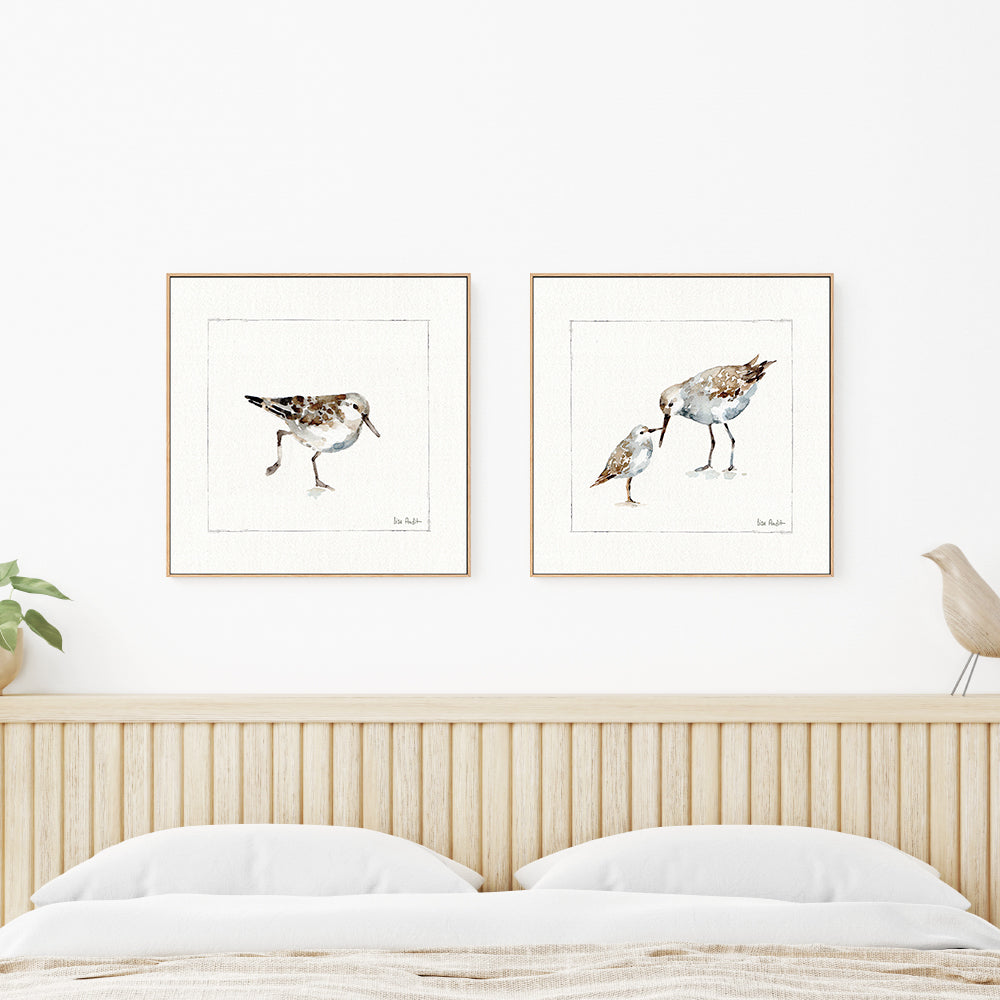 wall-art-print-canvas-poster-framed-Pebbles And Sandpipers, Style A & B, Set Of 2 , By Lisa Audit-GIOIA-WALL-ART