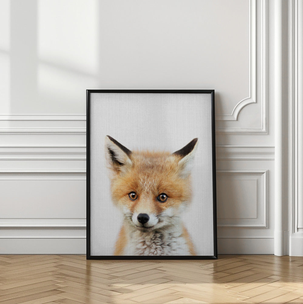 wall-art-print-canvas-poster-framed-Peekaboo Baby Fox , By Lola Peacock-2