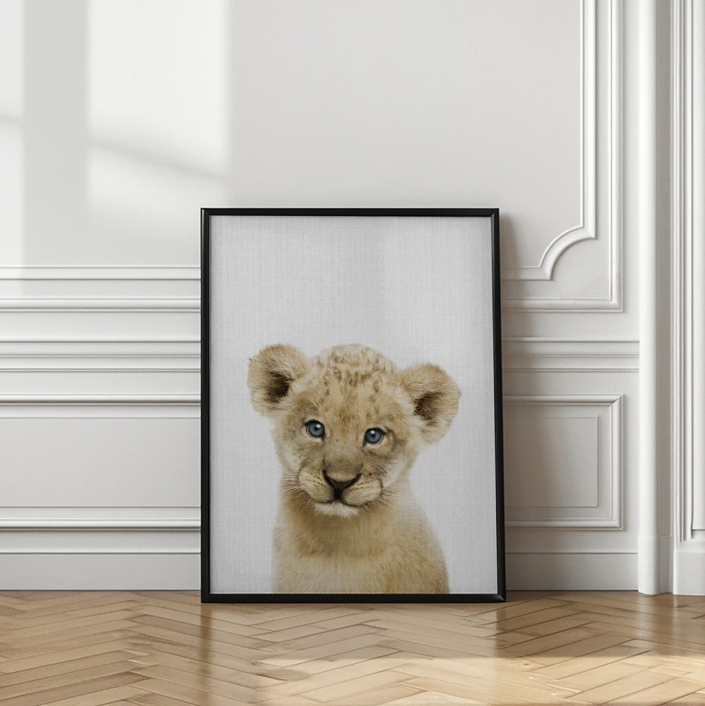 wall-art-print-canvas-poster-framed-Peekaboo Baby Lion , By Lola Peacock-2