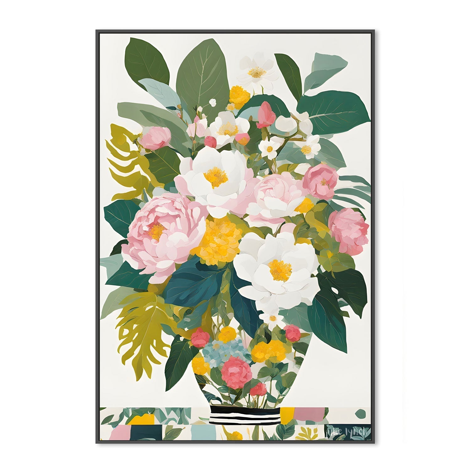 wall-art-print-canvas-poster-framed-Peonies & Chintz , By Julie Lynch-3