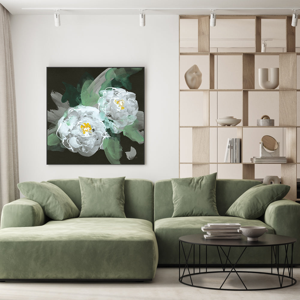 wall-art-print-canvas-poster-framed-Peonies On Black, Style A , By Chris Paschke-GIOIA-WALL-ART