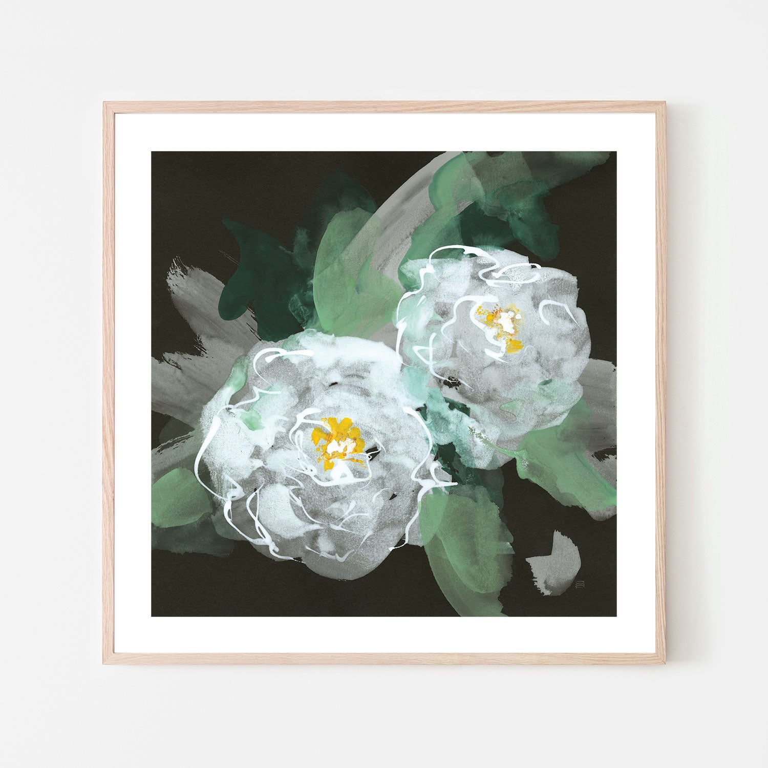 wall-art-print-canvas-poster-framed-Peonies On Black, Style A , By Chris Paschke-GIOIA-WALL-ART