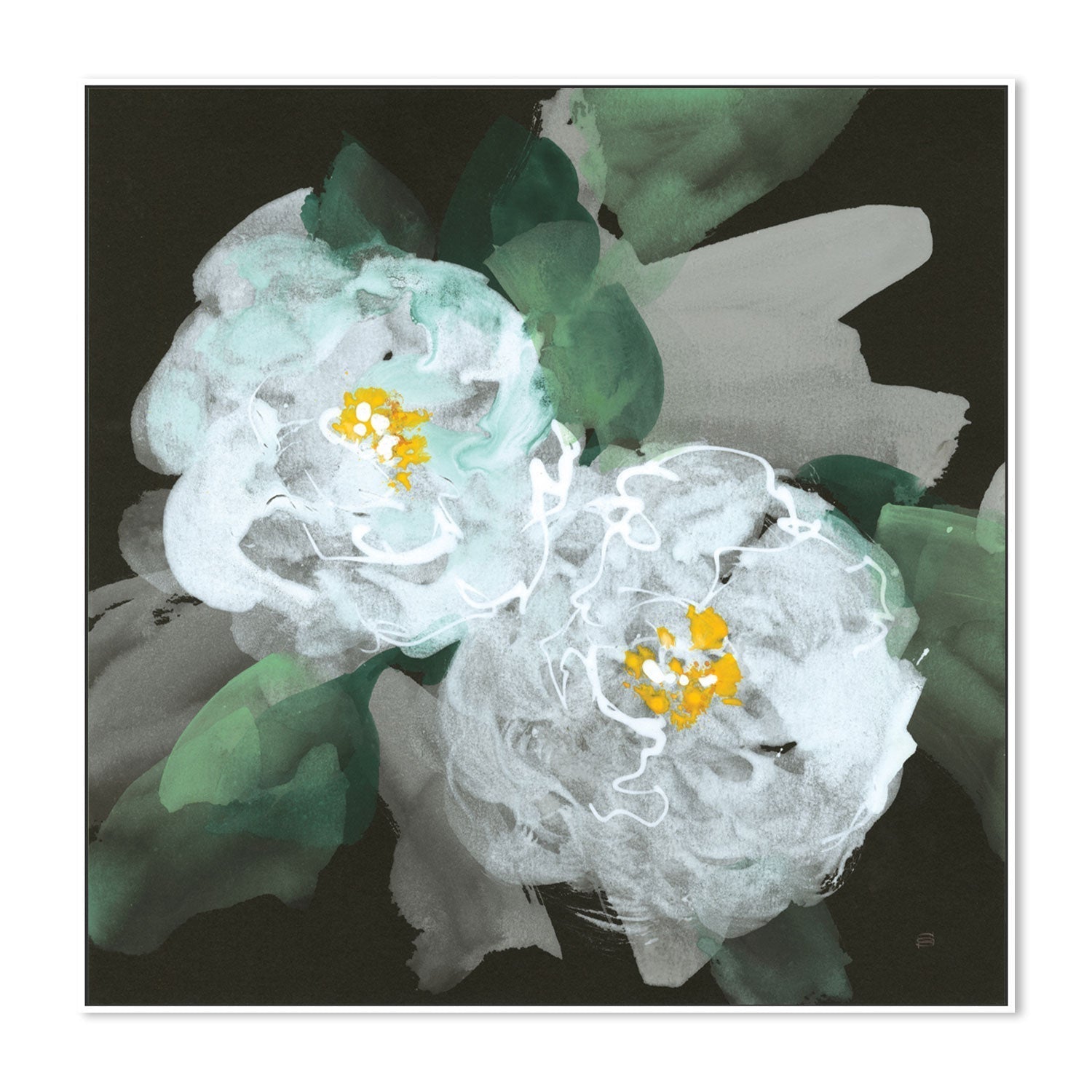 wall-art-print-canvas-poster-framed-Peonies On Black, Style B , By Chris Paschke-GIOIA-WALL-ART