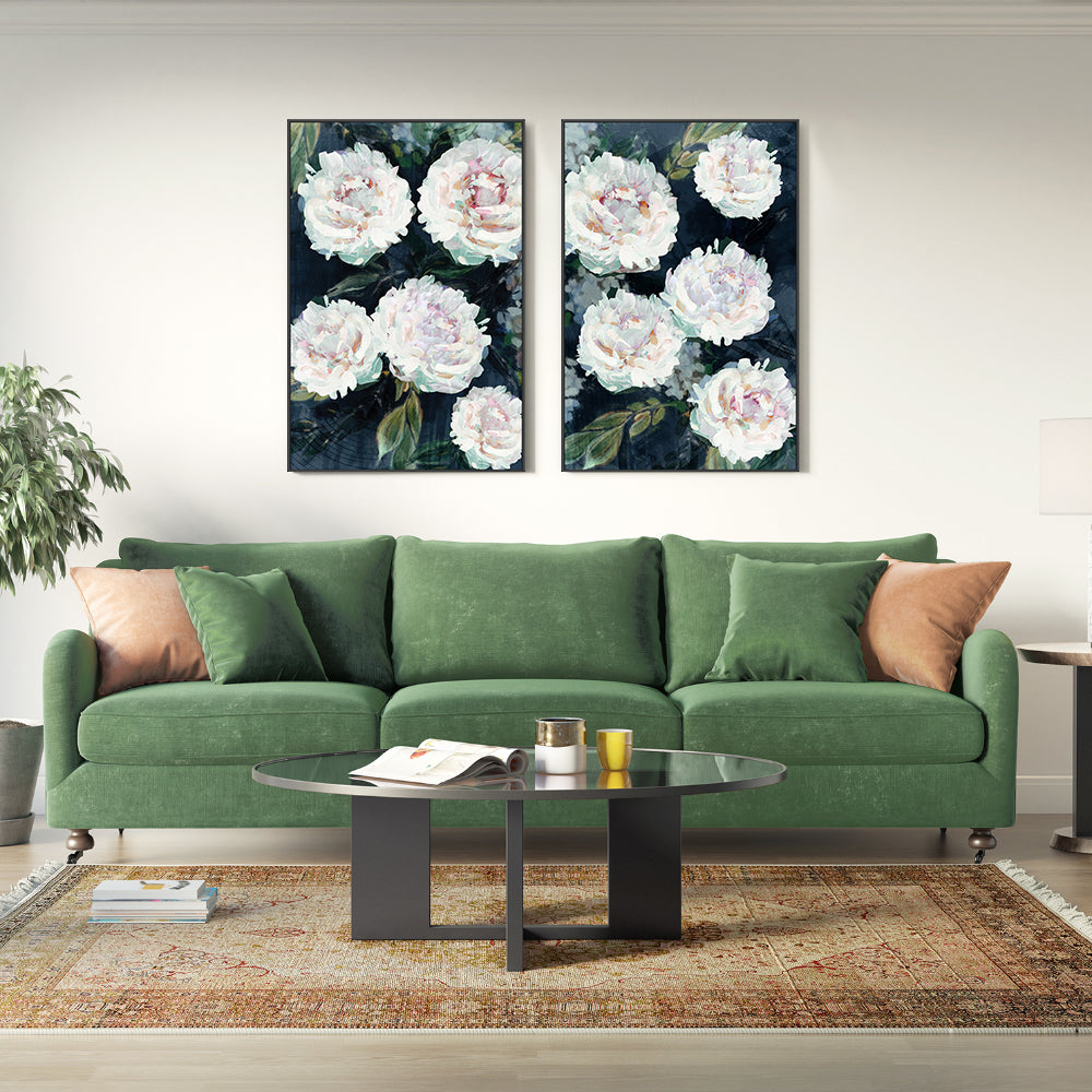 wall-art-print-canvas-poster-framed-Peony Melody, Style A & B, Set Of 2 , By Nina Blue-2