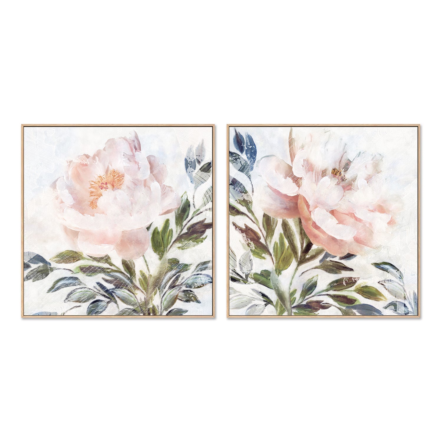 wall-art-print-canvas-poster-framed-Peony Melody, Style A & B, Set Of 2 , By Nina Blue-4