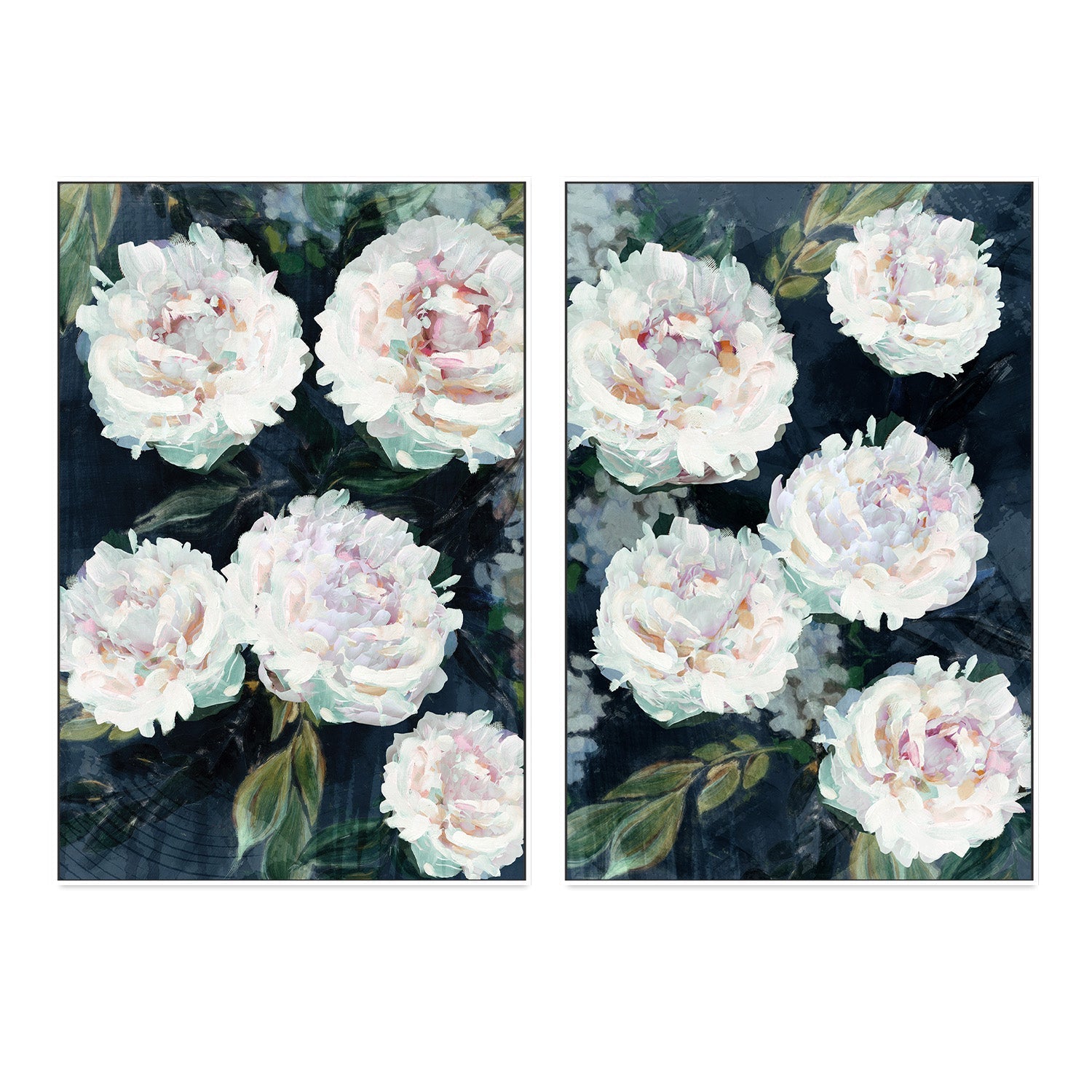 wall-art-print-canvas-poster-framed-Peony Melody, Style A & B, Set Of 2 , By Nina Blue-5