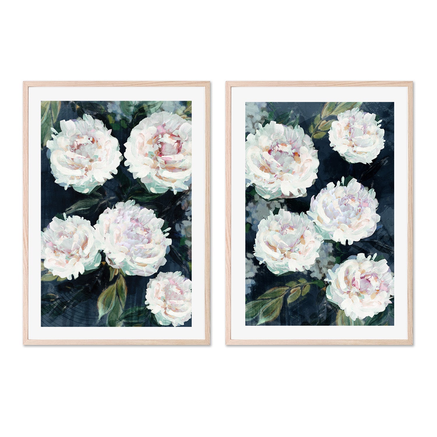 wall-art-print-canvas-poster-framed-Peony Melody, Style A & B, Set Of 2 , By Nina Blue-6