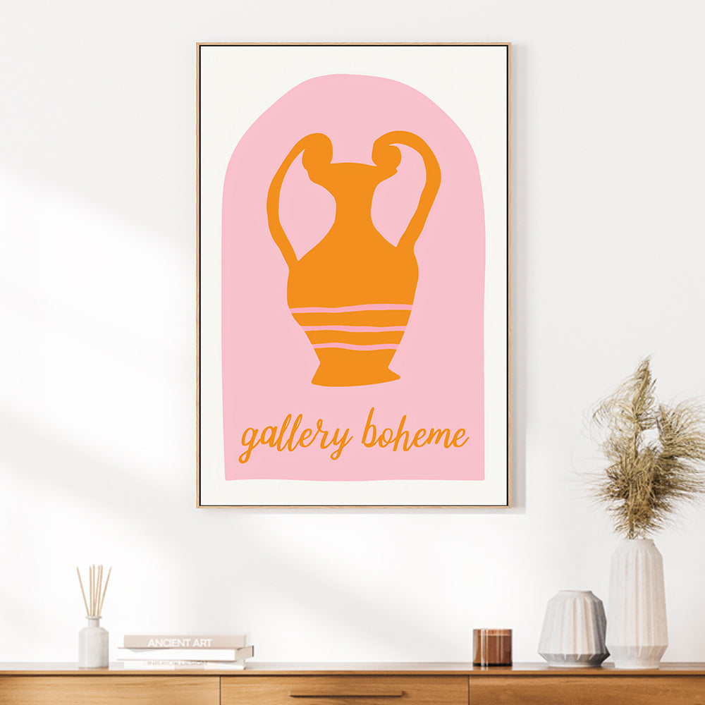 wall-art-print-canvas-poster-framed-Pink and Orange Vase , By Pictufy-2