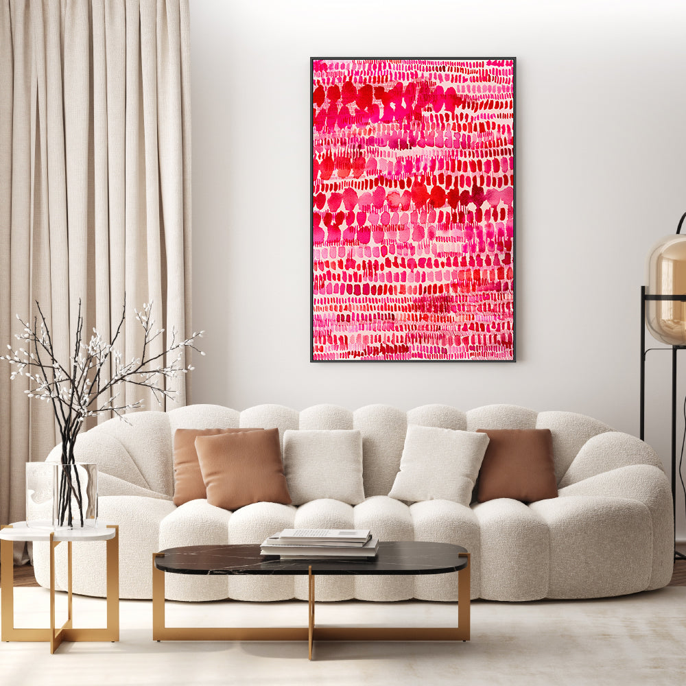 wall-art-print-canvas-poster-framed-Pink and Red Water Colour , By Paula Mills-2