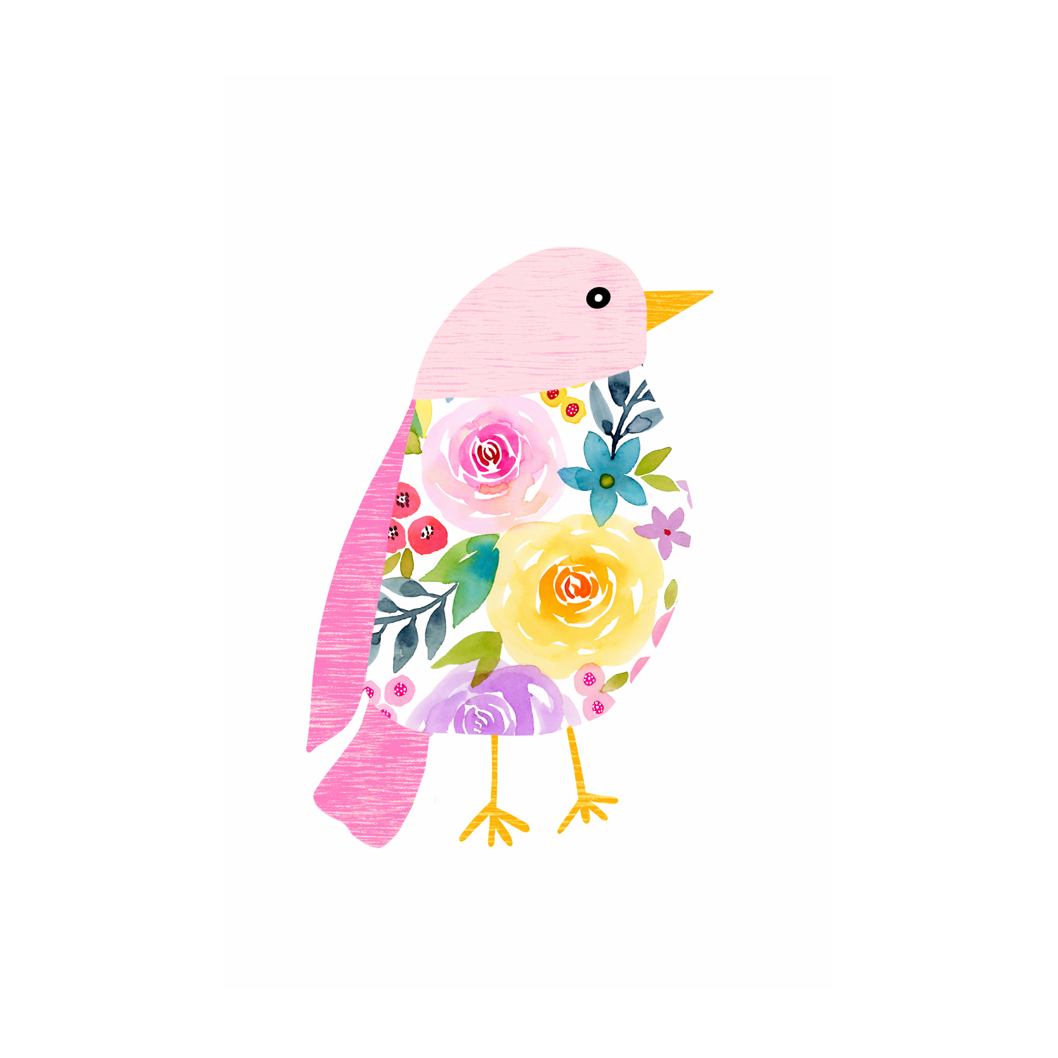 wall-art-print-canvas-poster-framed-Pink Bird , By Lisa Nohren-1