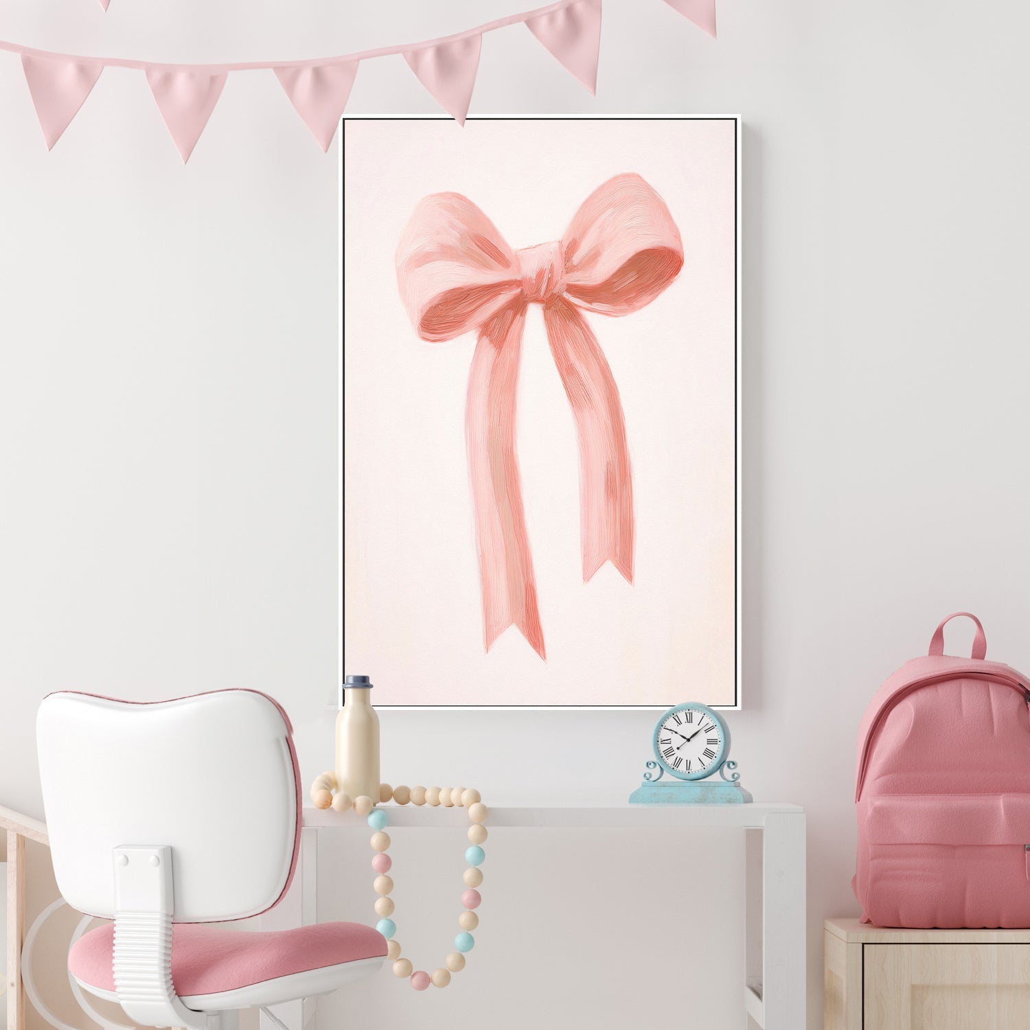 wall-art-print-canvas-poster-framed-Pink Bow , By Lady Hana-2