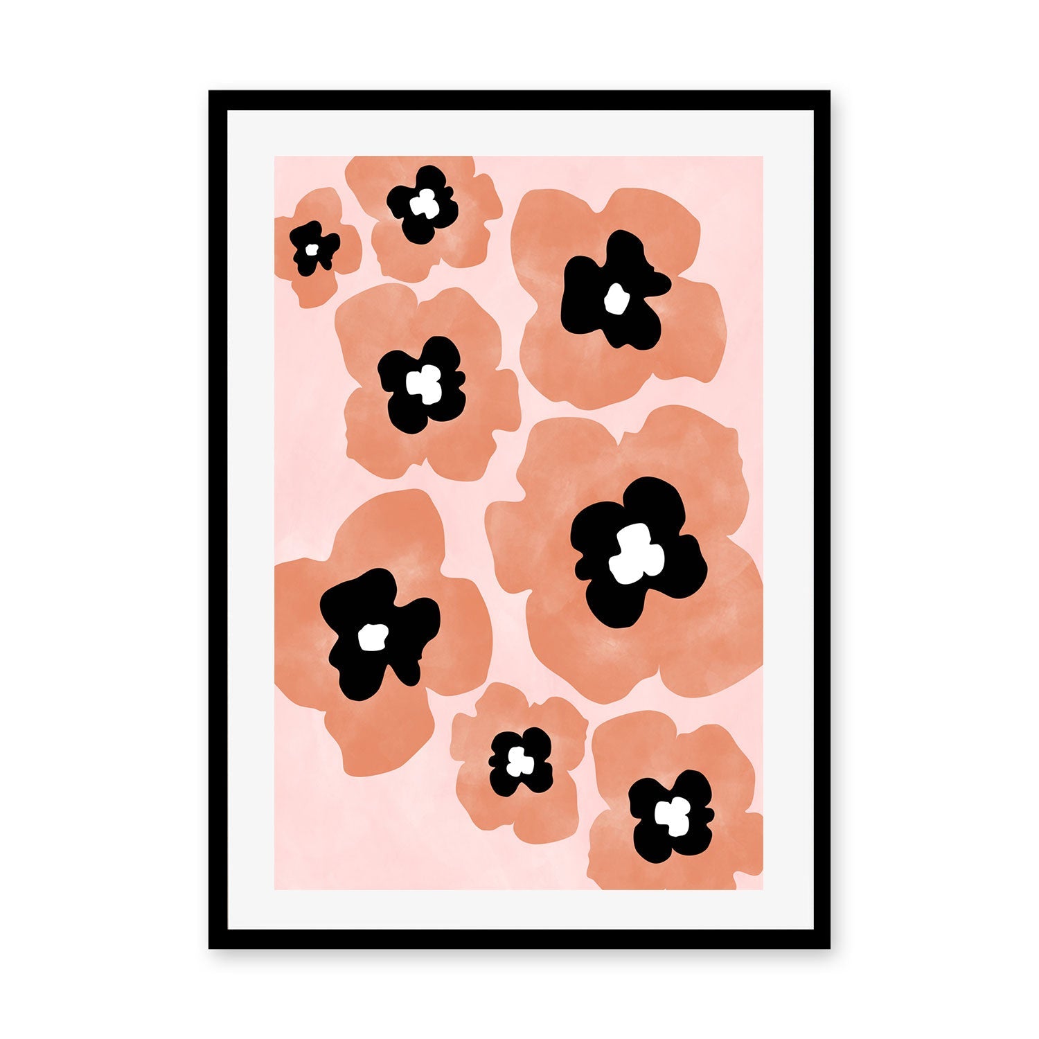 wall-art-print-canvas-poster-framed-Pink Floral Fusion , By Elena Ristova-GIOIA-WALL-ART