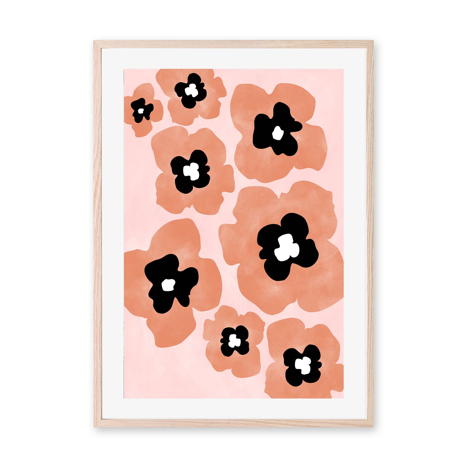 wall-art-print-canvas-poster-framed-Pink Floral Fusion , By Elena Ristova-GIOIA-WALL-ART