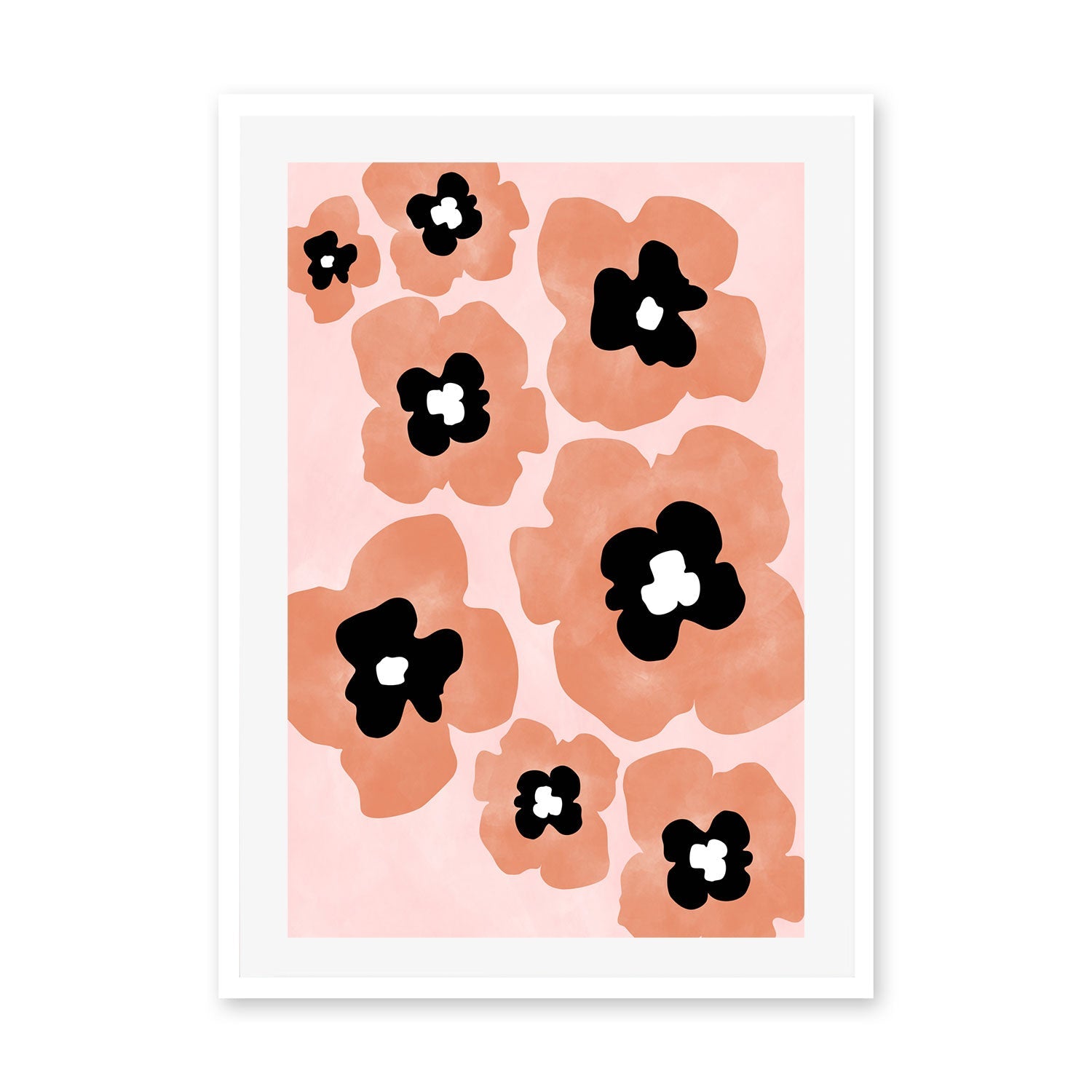 wall-art-print-canvas-poster-framed-Pink Floral Fusion , By Elena Ristova-GIOIA-WALL-ART