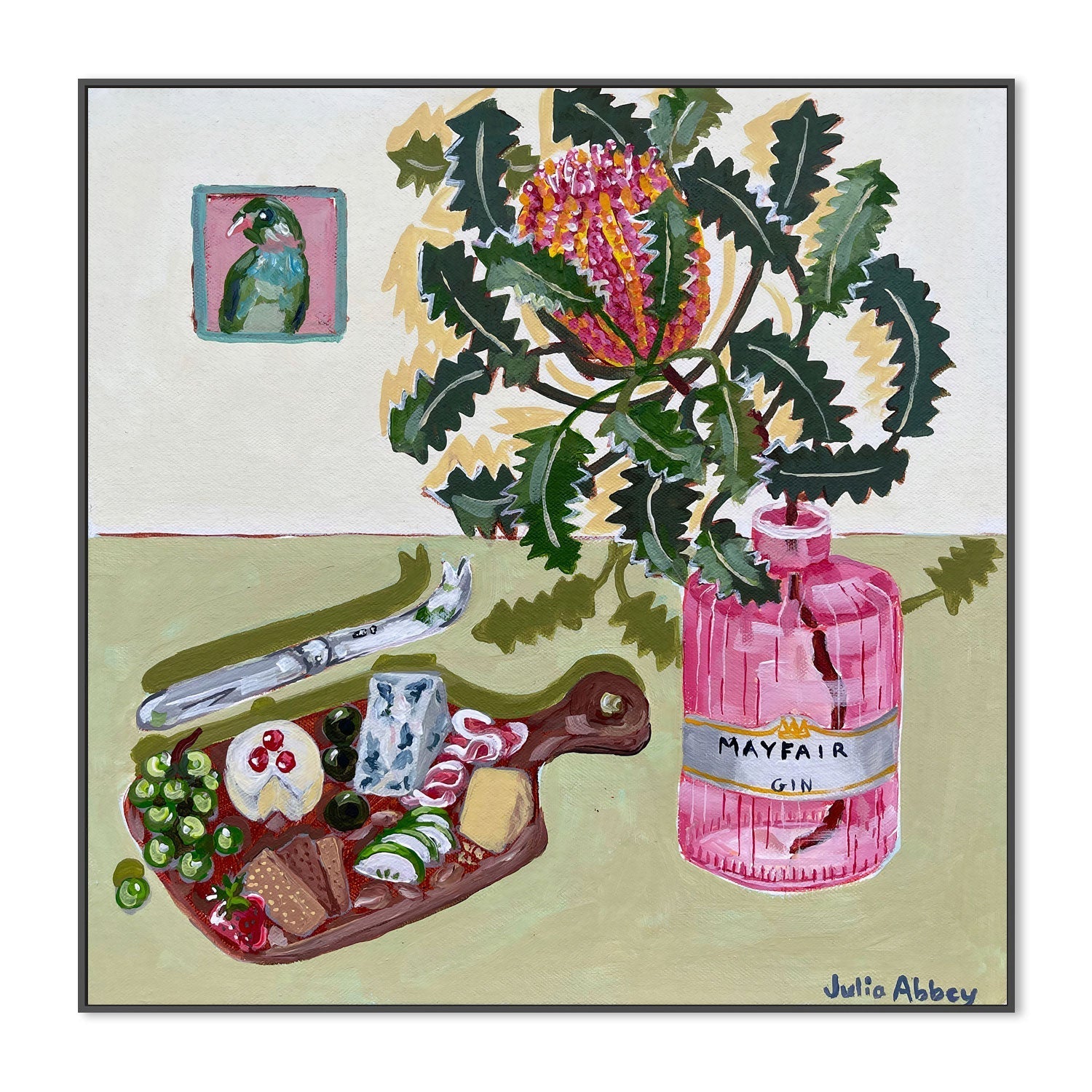 wall-art-print-canvas-poster-framed-Pink Gin Vase , By Julia Abbey-3