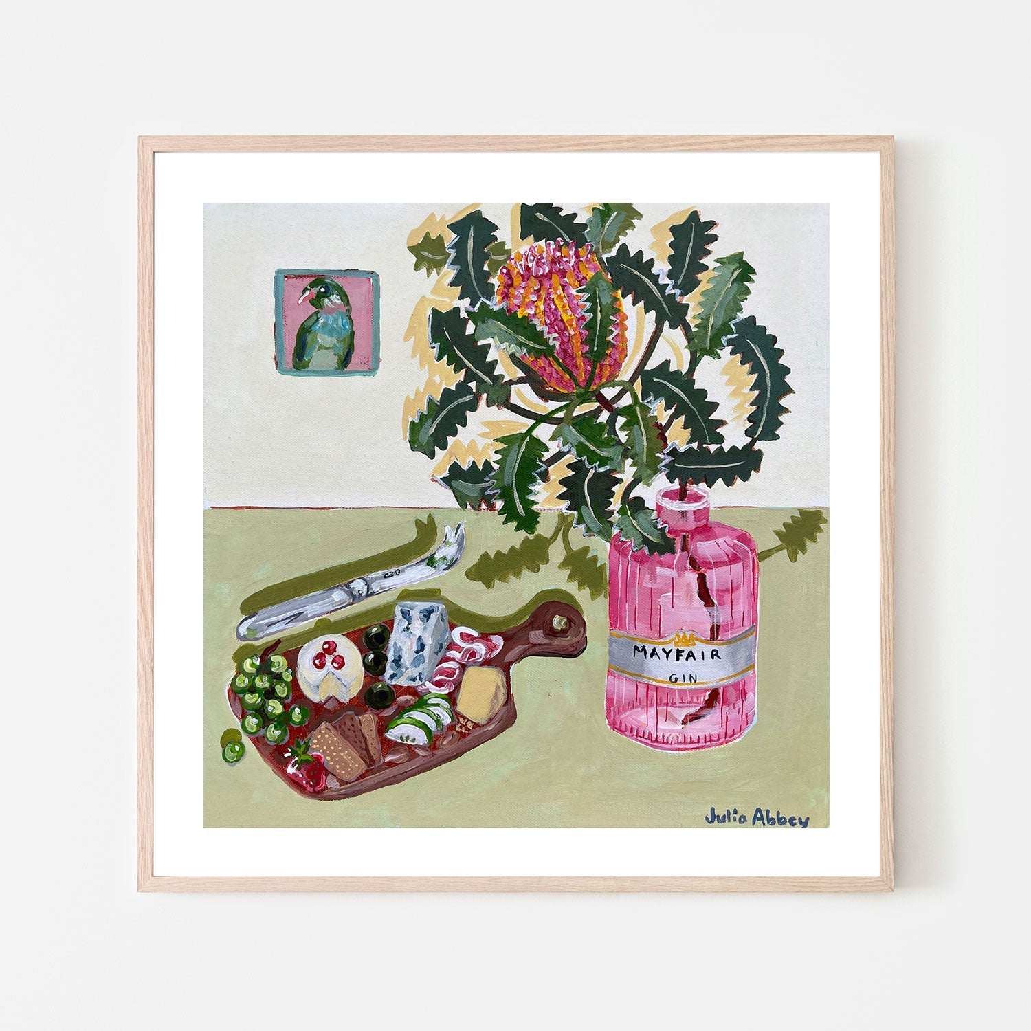 wall-art-print-canvas-poster-framed-Pink Gin Vase , By Julia Abbey-6